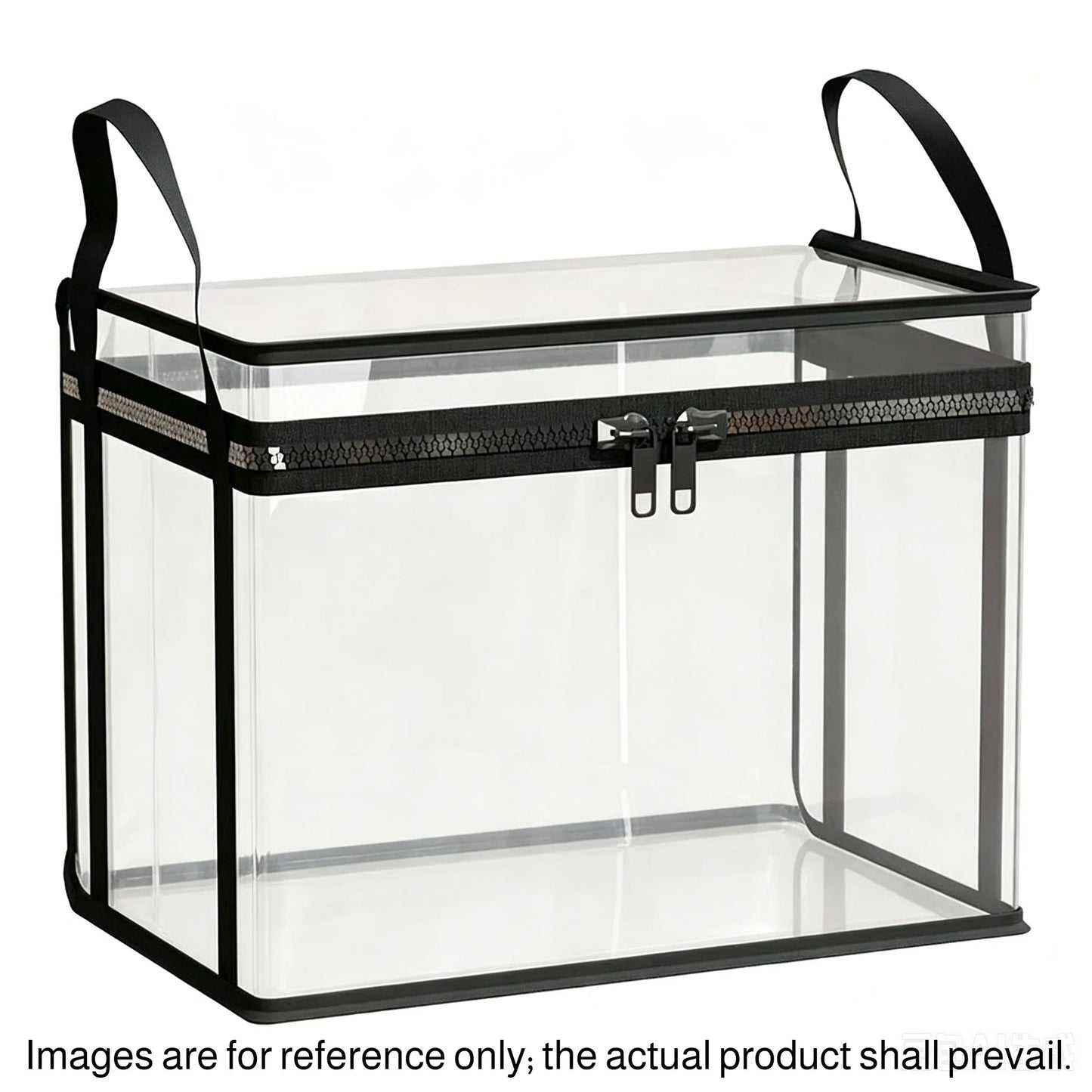 Large Clear Thick Plastic Storage Box with Hinged Lid