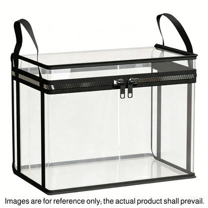 Large Clear Thick Plastic Storage Box with Hinged Lid