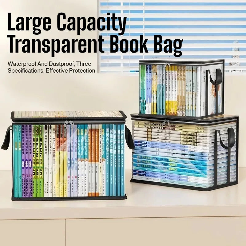 Large Clear Thick Plastic Storage Box with Hinged Lid