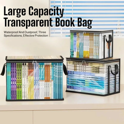 Large Clear Thick Plastic Storage Box with Hinged Lid
