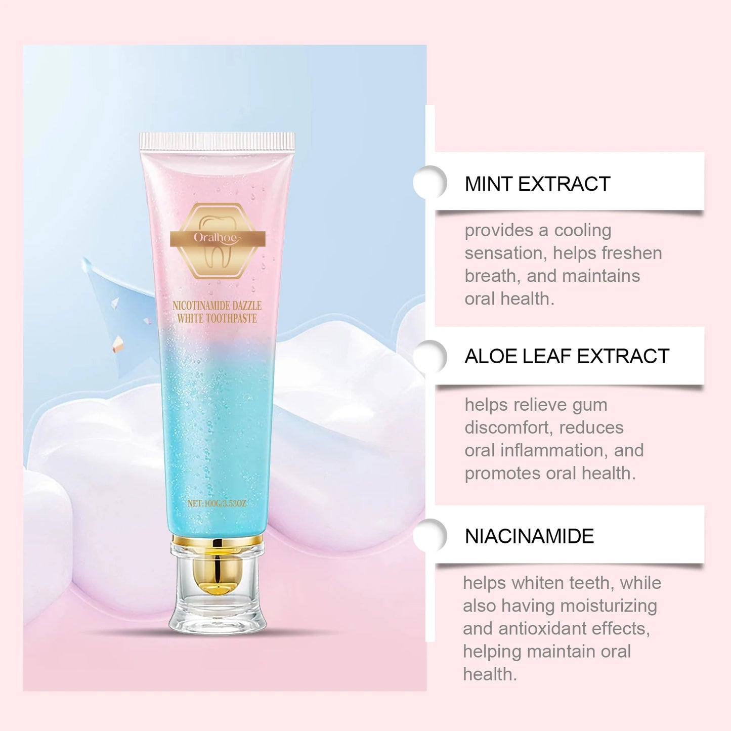 Whitening toothpaste with niacinamide