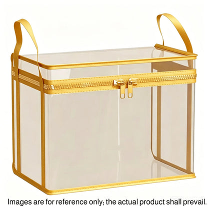 Large Clear Thick Plastic Storage Box with Hinged Lid